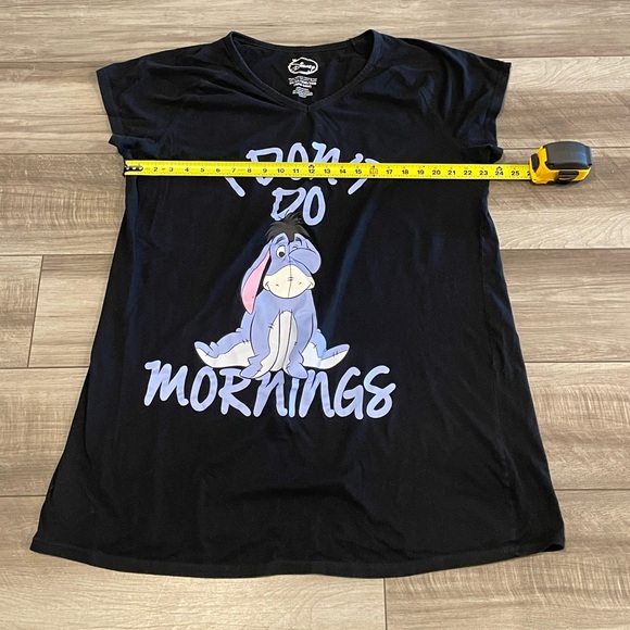 Disney Black Eeyore I Don’t Do Mornings Nightshirt Woman’s Size 2X/20-22 - Picture 4 of 7